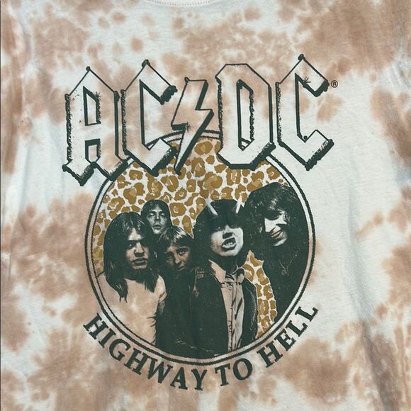 AC/DC Hybrid Apparel Size Small 100% Cotton Highway to Hell Tie-Dye Band T-Shirt - Picture 2 of 5